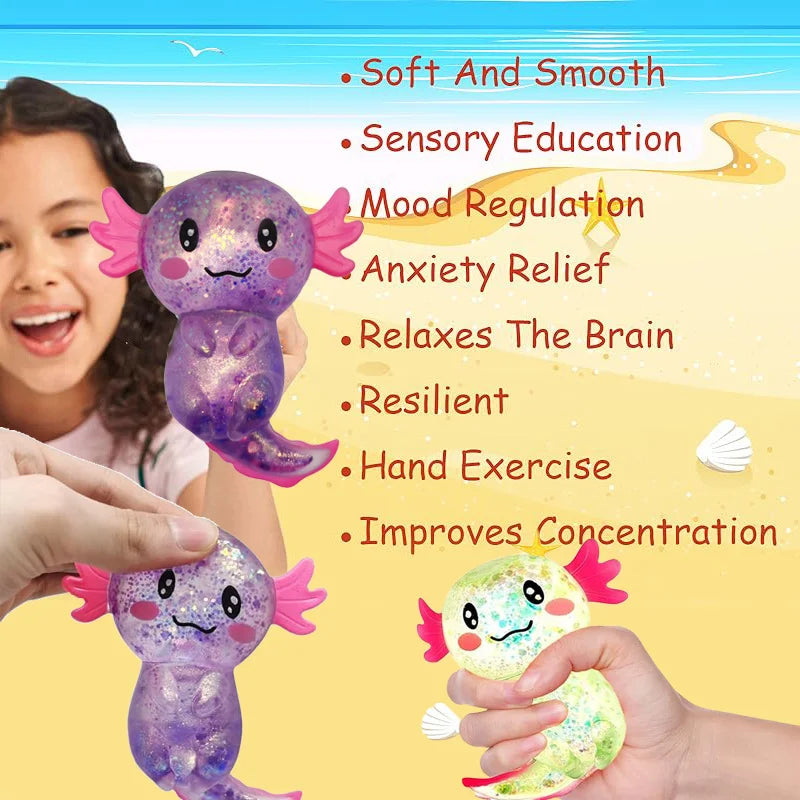 1/3/6/9PCS Axolotl Sensory Stress Relief Squishy Valentine's Day Gift Axolotl Party Supplies Gift Stress Relief Squeezing Gift