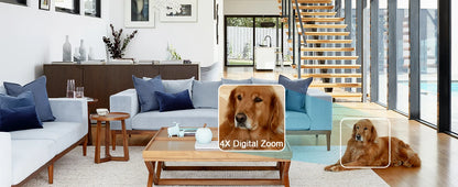 2K Pet Camera WiFi Security Camera Indoor Home Surveillance Camera, Motion Detection, Two-Way Audio, Night Vision, GENBOLT