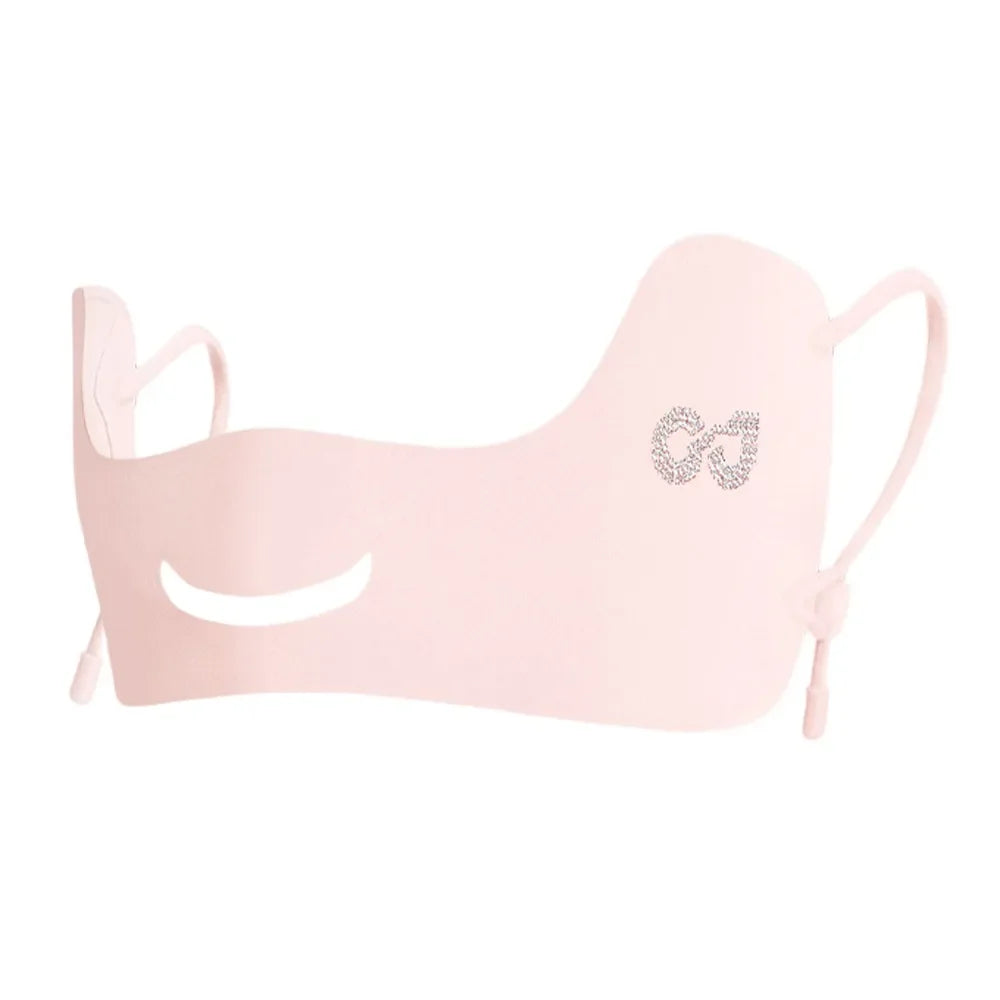 Summer Ice Silk Sun Protection Mask UPF50+ Breathable Women Face Mask Canthus Protection Half Face Face Shield for Golf Sports
