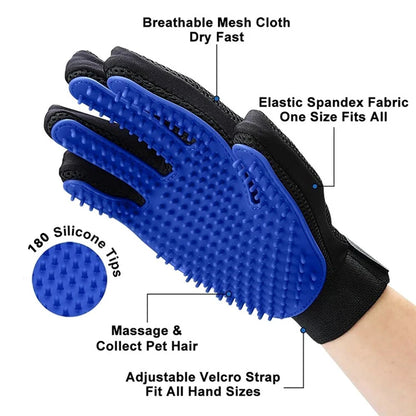 Silicone Pet Grooming Gloves Cats Hair Brush and Comb Gloves to Bathe Dogs Cleaning Hair Removal for Dog Animal Use Supplies