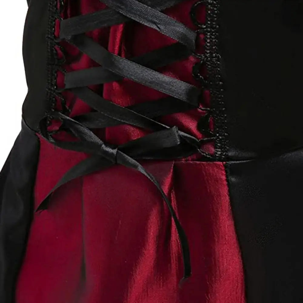 Vampire Queen Costume Halloween Dress Up Girls Royal Vampire Costume For Women Medieval Queen Halloween Dress Up With Necklace