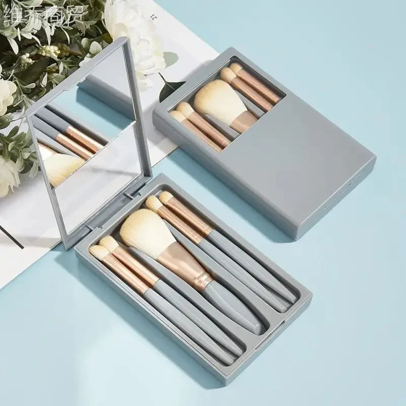 Mini Makeup Brushes Set Mirror Soft Fluffy for Cosmetics Foundation Powder Eyeshadow Kabuki Blending Makeup Brush Beauty Tool