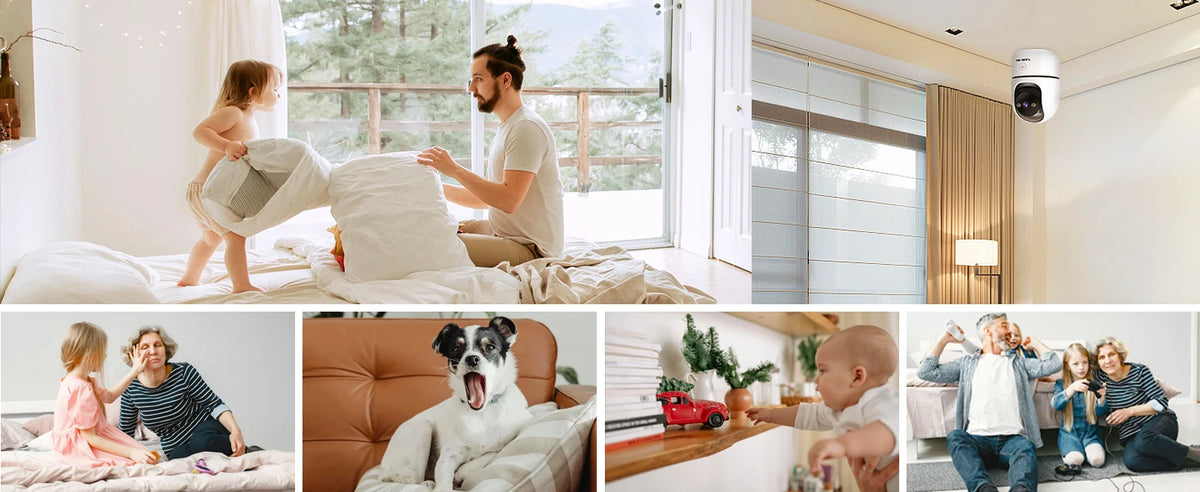 2K Pet Camera WiFi Security Camera Indoor Home Surveillance Camera, Motion Detection, Two-Way Audio, Night Vision, GENBOLT