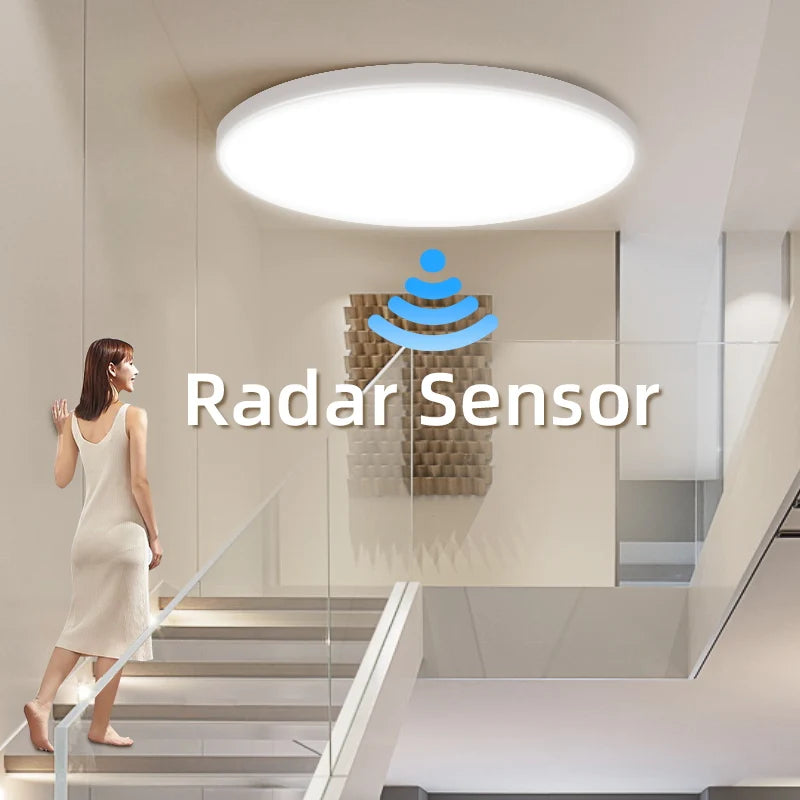 LED Motion Sensor Ceiling Lighting LED Radar Sensor Light for Room Hallways Aisle Stair Balcony Garage Induction Ceiling Lights