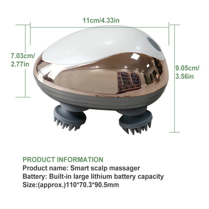 Electric Scalp Massager Silicone Head Scalp Kneading Vibration Device 6 Mode for Hair Growth Stress Relax Waterproof Massageador