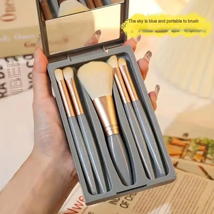 Mini Makeup Brushes Set Mirror Soft Fluffy for Cosmetics Foundation Powder Eyeshadow Kabuki Blending Makeup Brush Beauty Tool