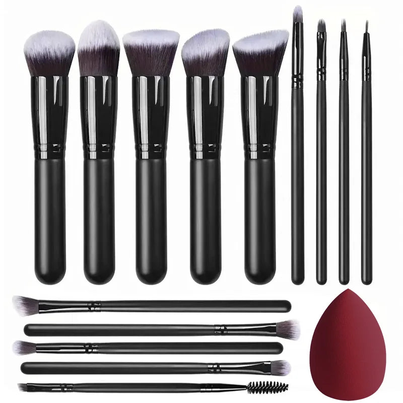 Professiona 14PCS Makeup Brushes Set  Soft Fluffy Foundation Blush Powder Eyeshadow Kabuki Blending Female Cosmetics Beauty Tool
