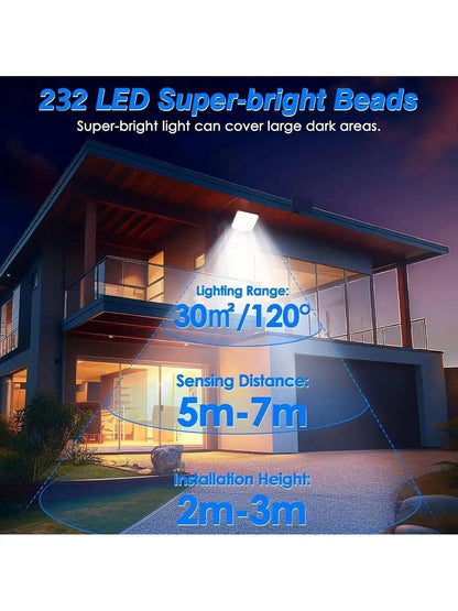 1/2Pack 95 LED Solar Security Lights Outdoor, Separated Solar Panel with Cable Motion Sensor Solar Flood Light, IP65 Waterproof Solar Wall Light for Yard Garage Patio Garden