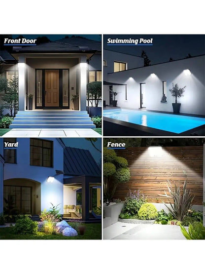 1/2Pack 95 LED Solar Security Lights Outdoor, Separated Solar Panel with Cable Motion Sensor Solar Flood Light, IP65 Waterproof Solar Wall Light for Yard Garage Patio Garden