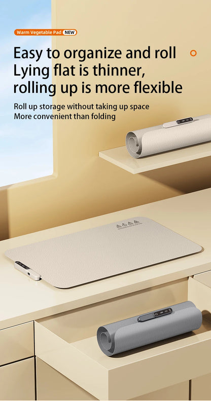 Electric Warming Tray Food Warmer Plate Foldable Portable Smart Food Fast Heating Mat Electric Warming Tray Food Warming Board