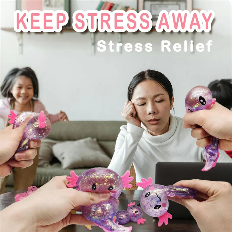 1/3/6/9PCS Axolotl Sensory Stress Relief Squishy Valentine's Day Gift Axolotl Party Supplies Gift Stress Relief Squeezing Gift