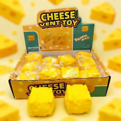 Cube Cheese Squeeze Toy Simulation Cheese Fidget Toy Slow Rebound Shapeable Venting Ball for Adult Stress-relief Squishy Toys
