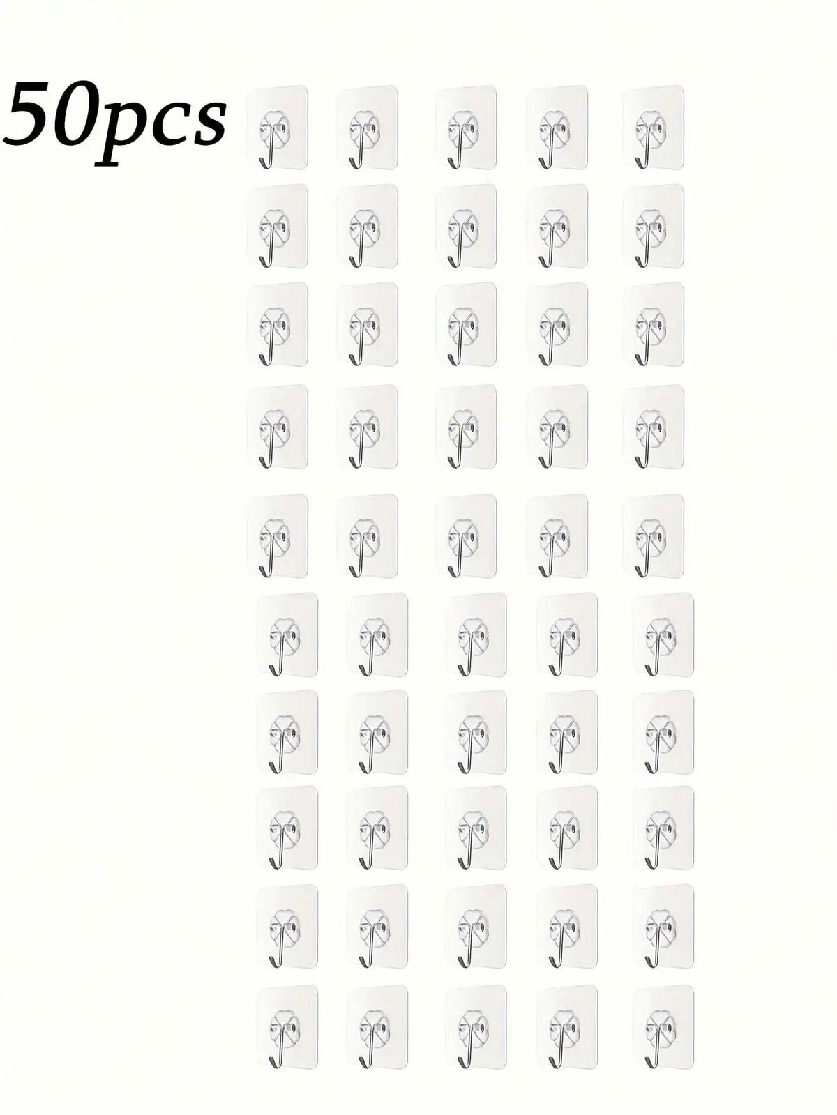 12/20/30/50/100pcs Strong Transparent Adhesive Wall Hooks - Casual Style, Easy To Install, No Drilling Required, Plastic Heart-Shaped Practical Hooks, Suitable For Kitchen And Bathroom, Bathroom Storage, Bathroom Decor, Autum