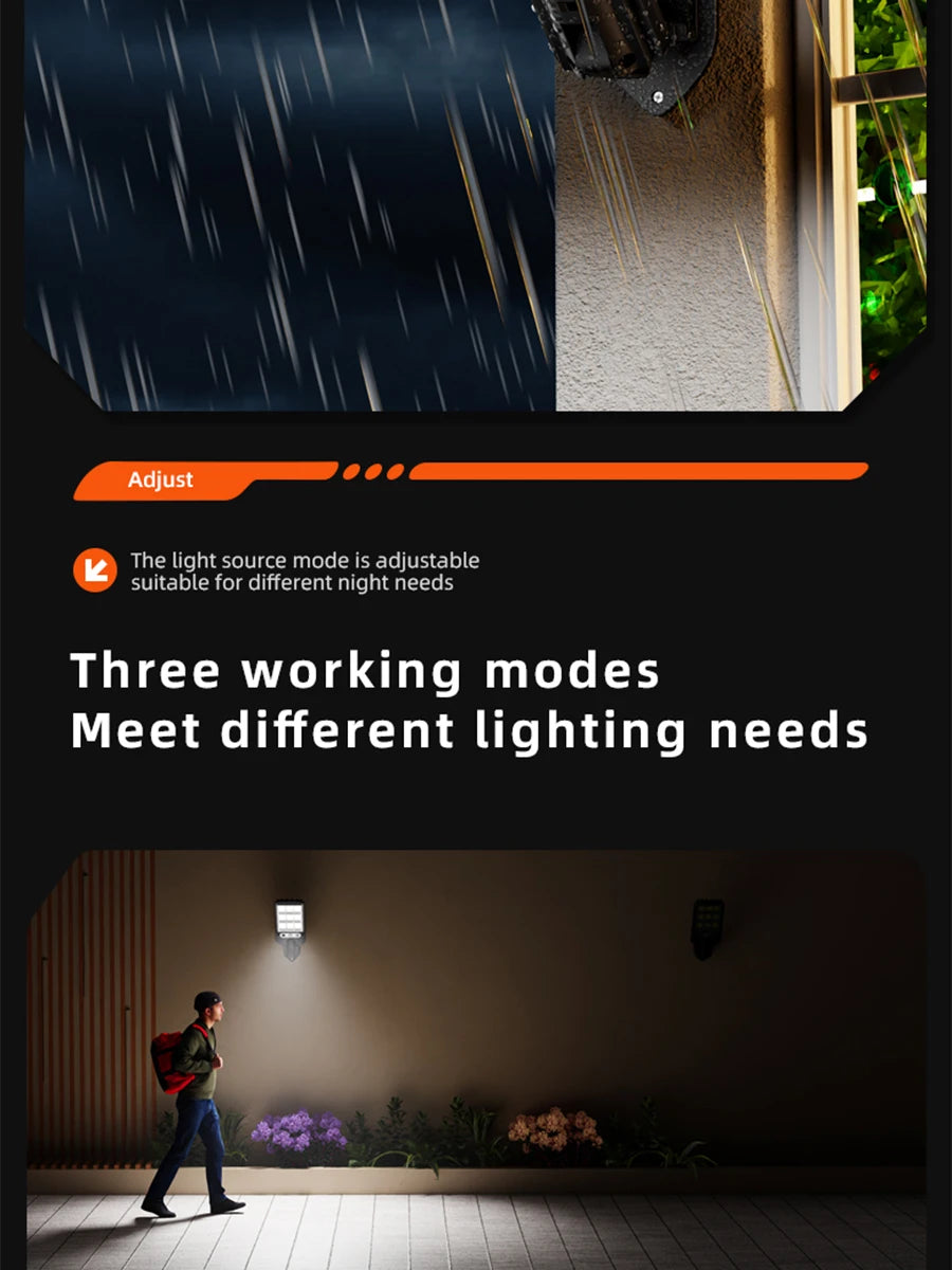 FAMCDC 4 Pack Solar Street Lights 108 COB LED Outdoor Wall Lights with Remote Control and Motion Sensor Adjustable 3 Modes Suita