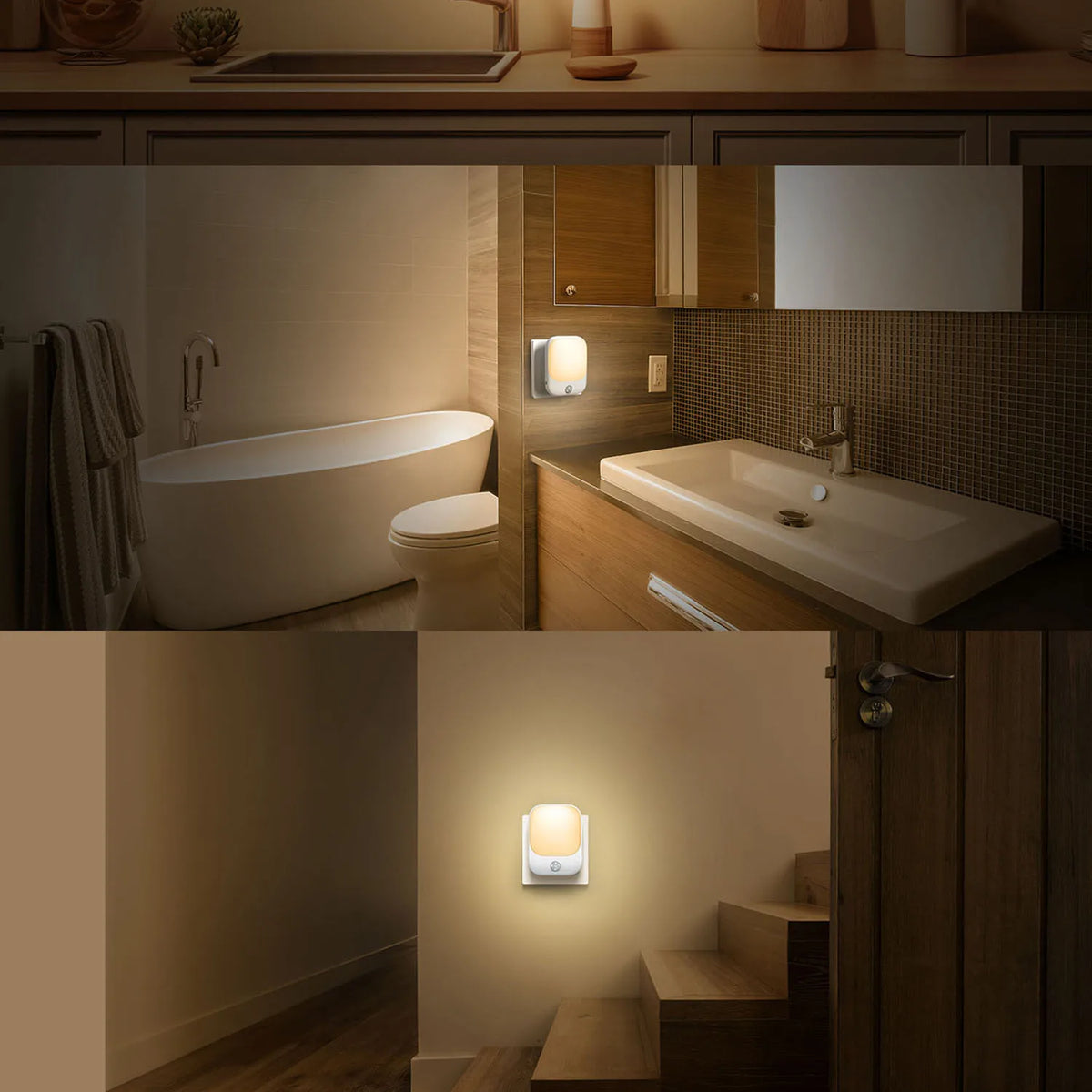 LED Motion Sensor Night Lights for Kids Bedroom Auto Dusk to Dawn Sensor Dimmable Wireless Cabinet Lamp
