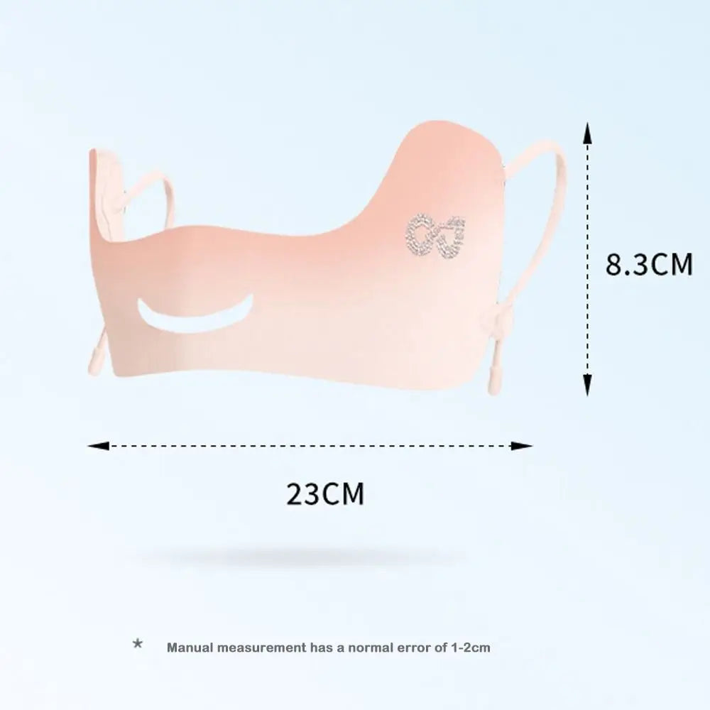 Summer Ice Silk Sun Protection Mask UPF50+ Breathable Women Face Mask Canthus Protection Half Face Face Shield for Golf Sports