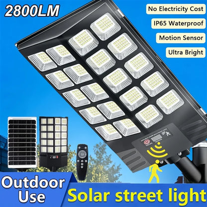 2026 Newest 580LED Super Bright Solar Street Lights for Outdoor, Motion Sensor Solar Lights Zero Electricity Cost, IP65, 5500K Bright Commercial Light for Garden, Lawn, Yard, Patio, Garage, Outside
