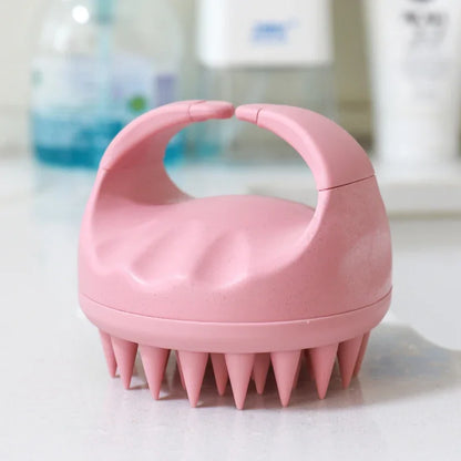 Scalp Brush Massager Sculp Scrubber Brush Wheat Straw Biodegradable Silicone Shampoo Brush Hair Scalp Massager For Hair Growth