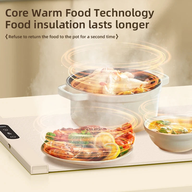 TINSOL Korean-Style Electric Silicone Food Warmer Pad Foldable Heating Tray Portable Buffet Warmer Pad 6 Temperature Settings