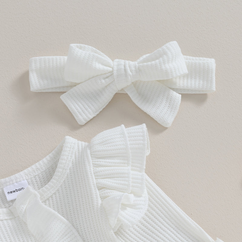 2023-11-02 Lioraitiin 0-12M Newborn Infant Baby Girl Clothes Ruffle Zipper Romper Long Sleeve Jumpsuit Fall Winter Clothes