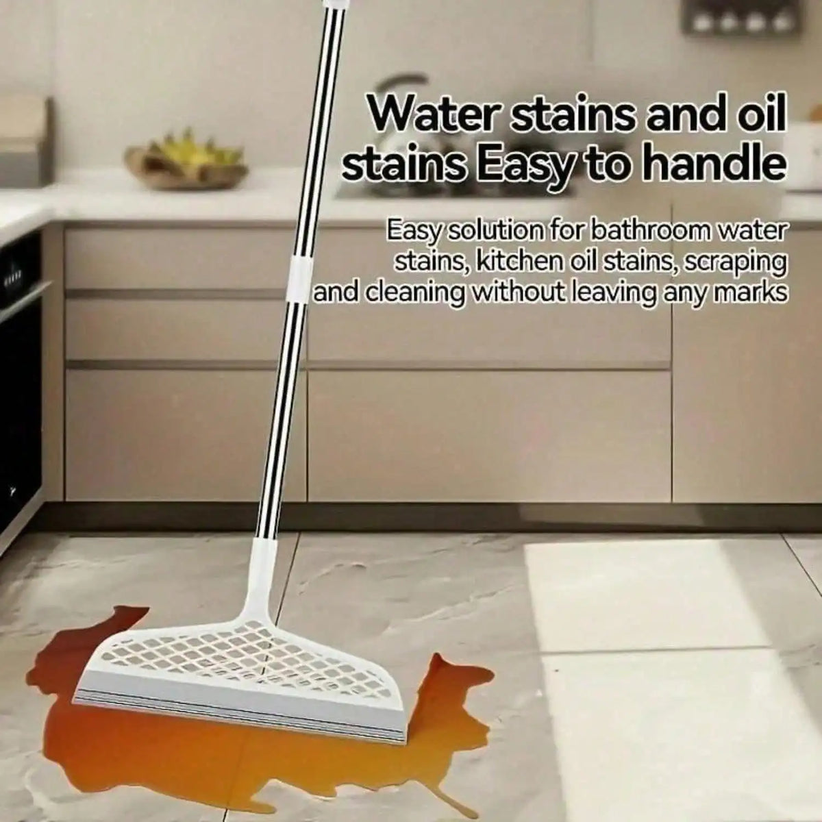 Silicone Broom, Silicone Floor And Carpet Cleaner, Plastic Handle For Stains And Spills, Home Cleaning Tool & Pet Hair Remover,Broom Sweeper.