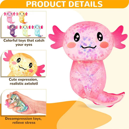 1/3/6/9PCS Axolotl Sensory Stress Relief Squishy Valentine's Day Gift Axolotl Party Supplies Gift Stress Relief Squeezing Gift