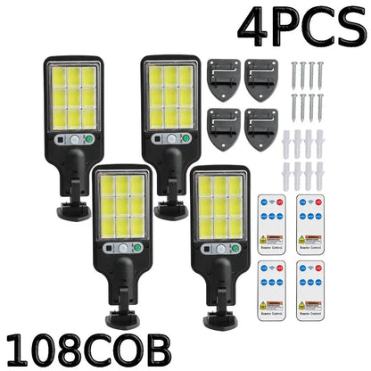 Solar Outdoor LED Wall Light Human Body Motion Sensor 3 Modes IP65 Waterproof Solar Garden Lamp Auto Charging Waterproof Outdoor Street Lantern for Yard Courtyard Garage Terrace Patio Home Exterior Decor Security Night Light