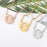 Simple Sun flower Pendant Necklace Stainless Steel  Necklace For women kid birthday Chirstma Gift Jewelry