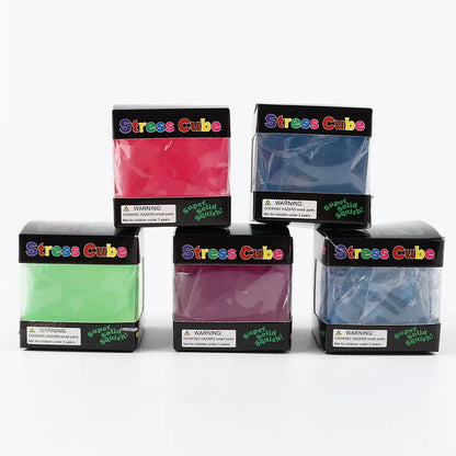 Ice Cube Squishy Fidget Toy, Soft Resilient Stress Relief Squeeze Cube Toy, Automatic Rebound Sensory Anxiety Relief Toy, Non-Toxic Portable Desk Fidget Nee Doh Cube for Kids Adults Classroom Office Relax Gift Random Multicol