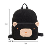 Portable Children Travel Shopping Rucksacks Casual Autumn Winter Lamb Fleece Women's Bagpack Cute Bear Shaped Shoulder Backpack