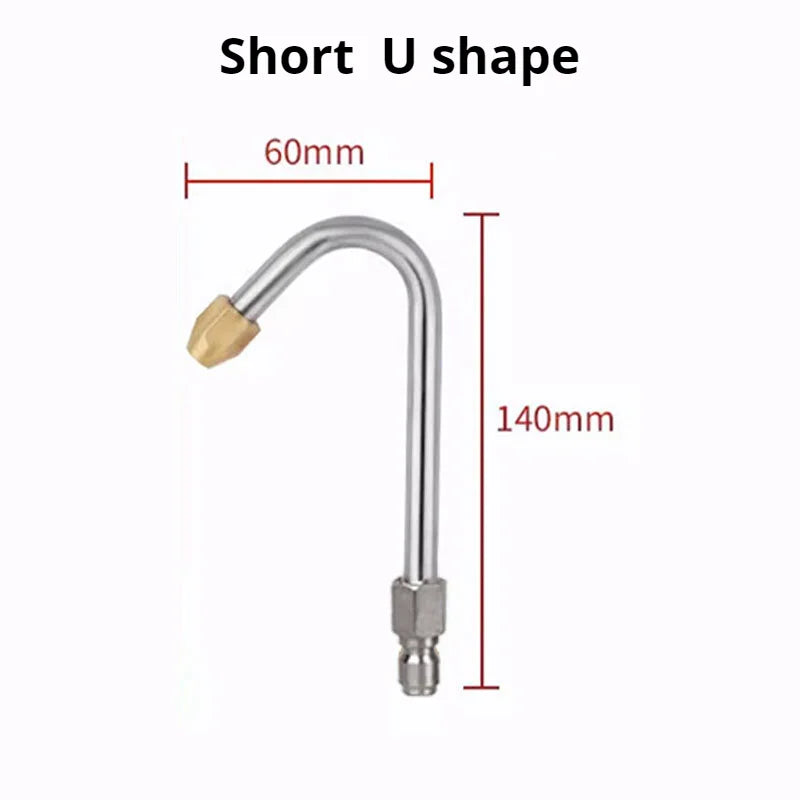 25°/90°/U High Pressure Washer Extension Wand With 1/4 Quick Connector Lance Spear With CurvedHead Rod Cleaning Tool for car