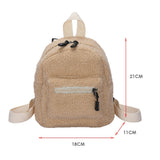 Portable Children Travel Shopping Rucksacks Casual Autumn Winter Lamb Fleece Women's Bagpack Cute Bear Shaped Shoulder Backpack