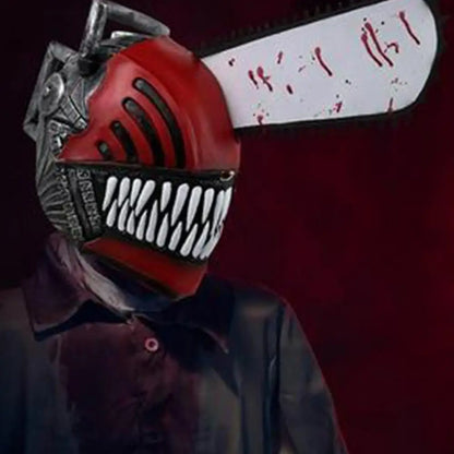 Horror Comics Chainsaw Man Latex Headset April Fool's Day Halloween Role Playing Mask Cosplay terror Headgear Mask Decor props