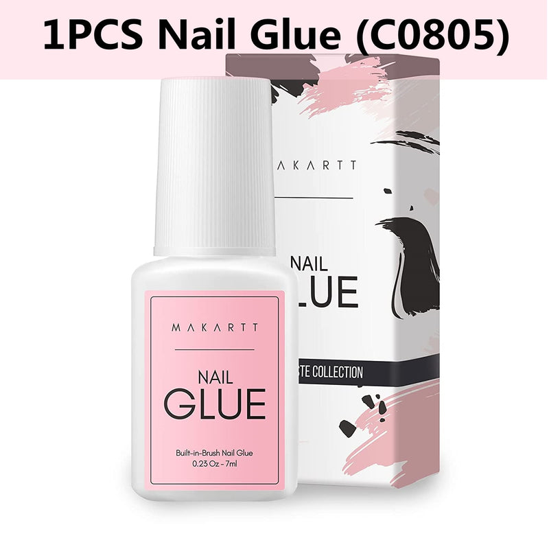 Makartt Nail Glue for Acrylic Nails Super Brush on Nail Glue Kit Bond Quickly Artificial Nail Adhesive Glue for Nail Tips