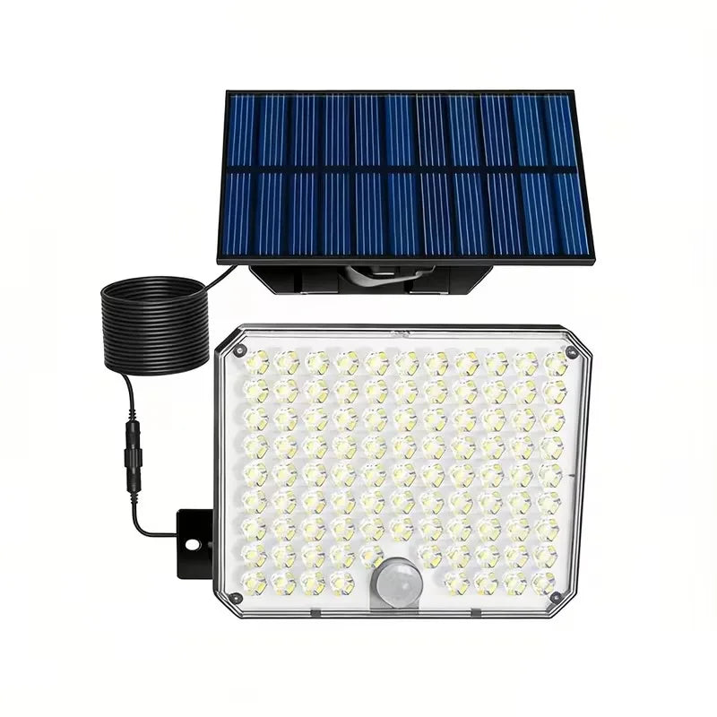 1/2Pack 95 LED Solar Security Lights Outdoor, Separated Solar Panel with Cable Motion Sensor Solar Flood Light, IP65 Waterproof Solar Wall Light for Yard Garage Patio Garden