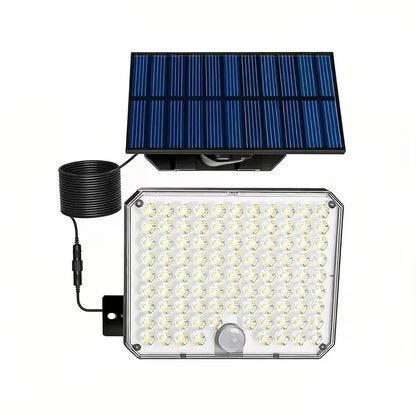 1/2Pack 95 LED Solar Security Lights Outdoor, Separated Solar Panel with Cable Motion Sensor Solar Flood Light, IP65 Waterproof Solar Wall Light for Yard Garage Patio Garden