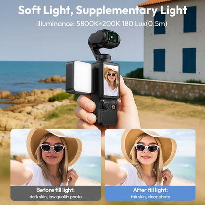 Ulanzi LM001 for DJI Osmo Pocket 3 4 Video Light Magnetic Mini Led Light Waterproof Vlogging Tiktok Live 500mah Rechargeable