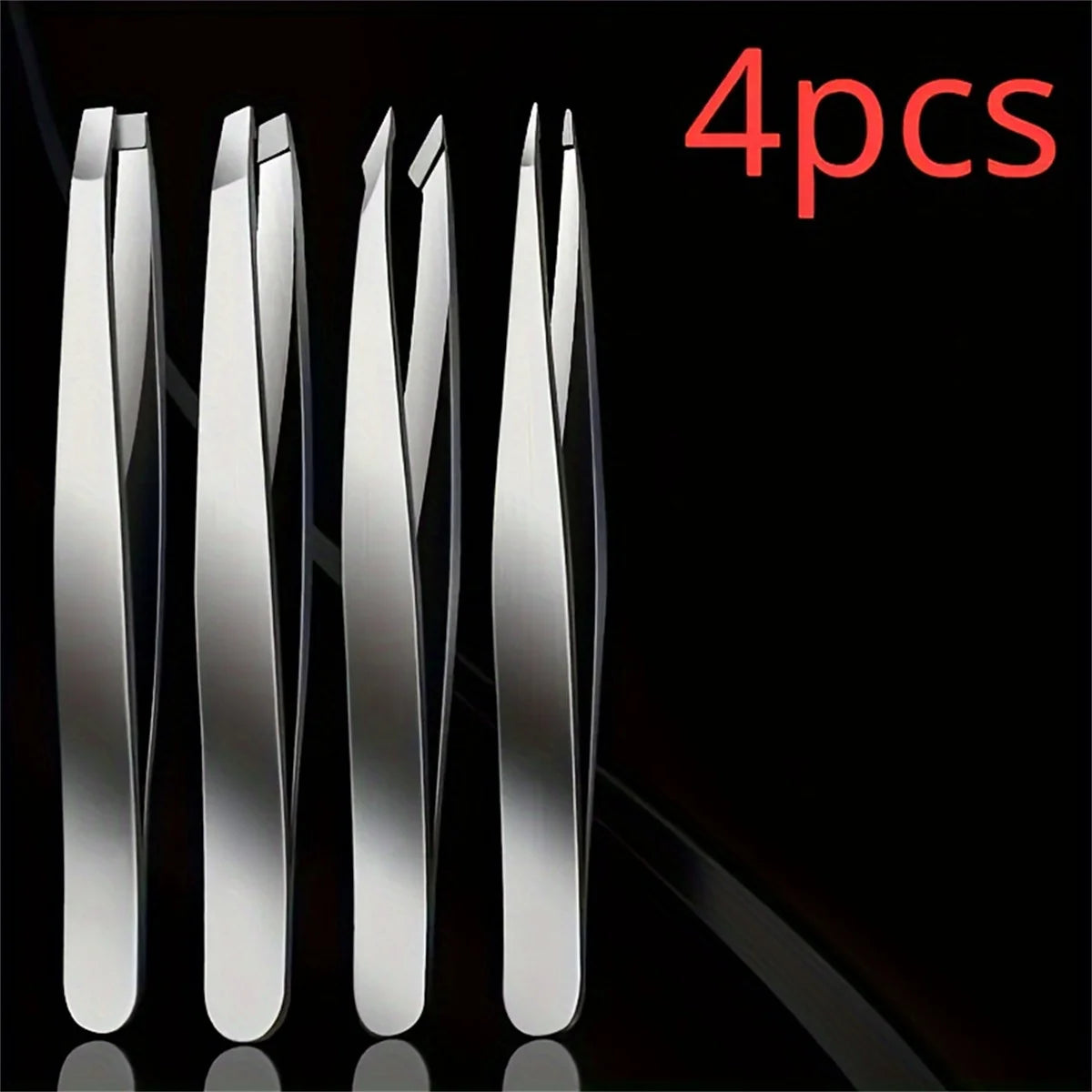 Eyebrow Tweezers Set 1/4 Pcs Stainless Steel Eyebrow Forceps Professional Beauty Tool Set For Facial Hair Inward Growing