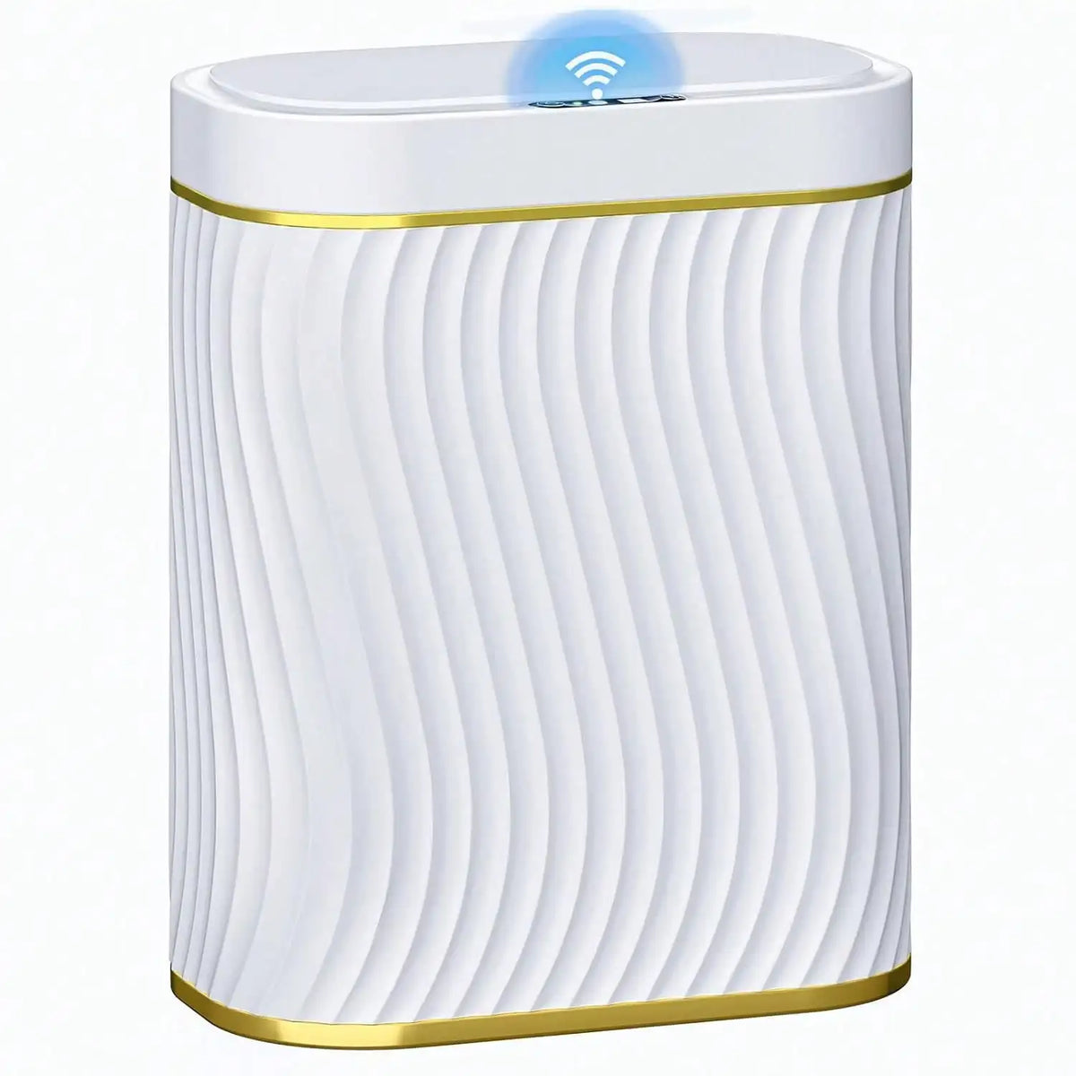 Smart Motion Sensor Trash Can, 2.6 Gallon Small Touchless Pop-Up Bin, Space Saving Waste Basket for Bathroom, Kitchen, Dorm & Bedroom, White