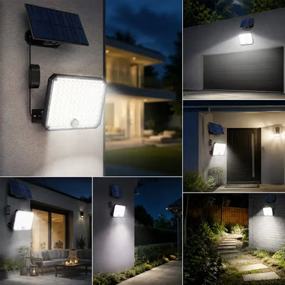 1/2Pack 95 LED Solar Security Lights Outdoor, Separated Solar Panel with Cable Motion Sensor Solar Flood Light, IP65 Waterproof Solar Wall Light for Yard Garage Patio Garden