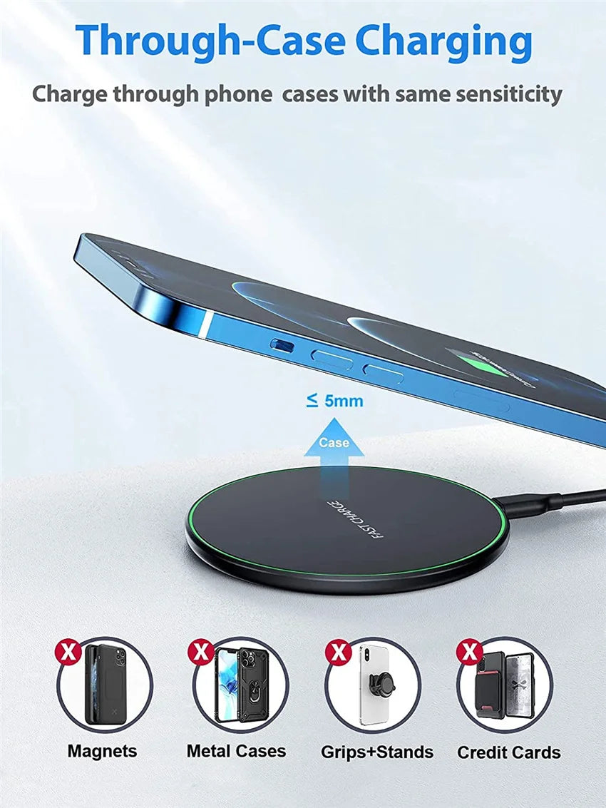 60W Wireless Charger For Ulefone Power Armor 18 18T 19 13 14 Pro Armor 11 11T 12 12S 17 Pro Phone Wireless Charging Pad