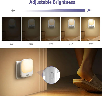LED Motion Sensor Night Lights for Kids Bedroom Auto Dusk to Dawn Sensor Dimmable Wireless Cabinet Lamp