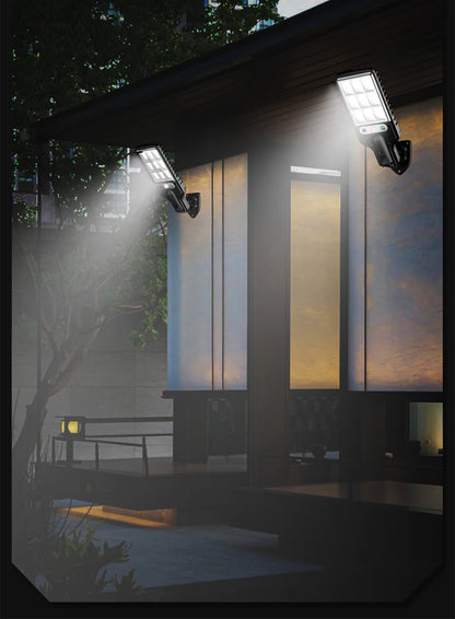 Solar Outdoor LED Wall Light Human Body Motion Sensor 3 Modes IP65 Waterproof Solar Garden Lamp Auto Charging Waterproof Outdoor Street Lantern for Yard Courtyard Garage Terrace Patio Home Exterior Decor Security Night Light