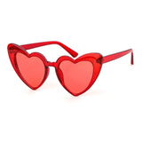 WHO CUTIE Women Sunglasses Vintage Brand Designer Red Heart Shape Pink Glitter Lens Funny Sun Glasses Girls Party Festival OM863