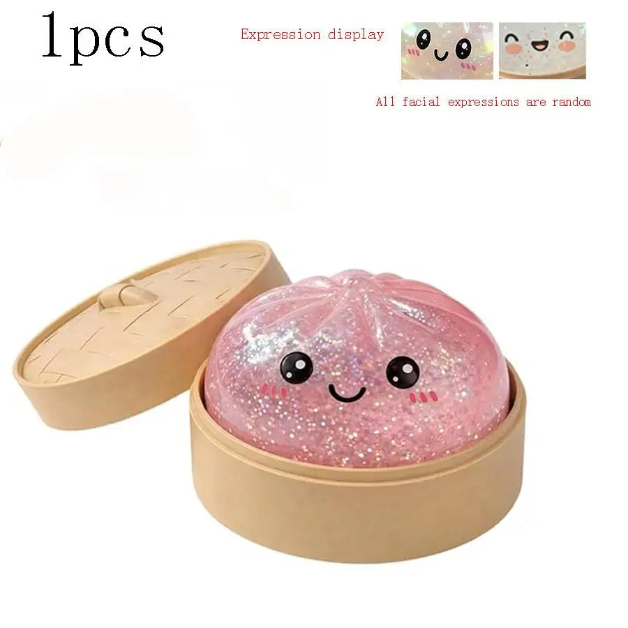 Squeeze Dumpling Stress Relief Ball 2026 New Bun-Shaped Squeeze Ball Multi-Piece Party Gift Pack Pocket Game (Color Random) Dumpling-Shaped Squeeze Toy, Squeeze Dough Stress Relief Toy