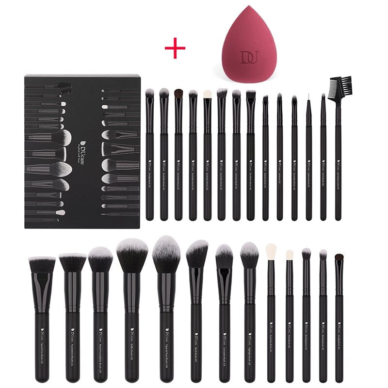 DUcare Black makeup brush Professional Makeup Eyeshadow Foundation Powder Soft Synthetic Hair Makeup Brushes