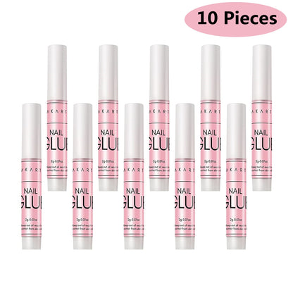 Makartt Nail Glues 10pcs/40pcs Adhesives Expert Fast Drying Quick Bonding 2g/pcs False Nail Glue for DIY Nails and Nail Salon