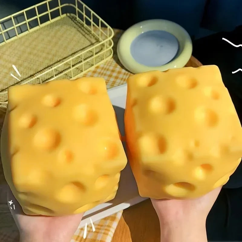1pcs Giant Cheese Squeeze Toy Extra Large Size Cheese Squishy Fidget Toys Slow Rebound Shapeable Venting Ball for Adults Gifts