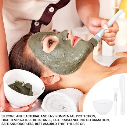 Silicone Face Mask Mixing Bowl Set Facial Care Mask Kit-Includes Mixing Bowl Stirring Stick Brush DIY Salon Make Up Supplies