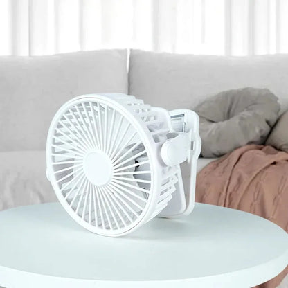 Desktop Fan Clip-on USB Rechargeable Table Type Portable Mini Desk Fan Hanging Clip Fan Night Light Air Cooler Outdoor Fans